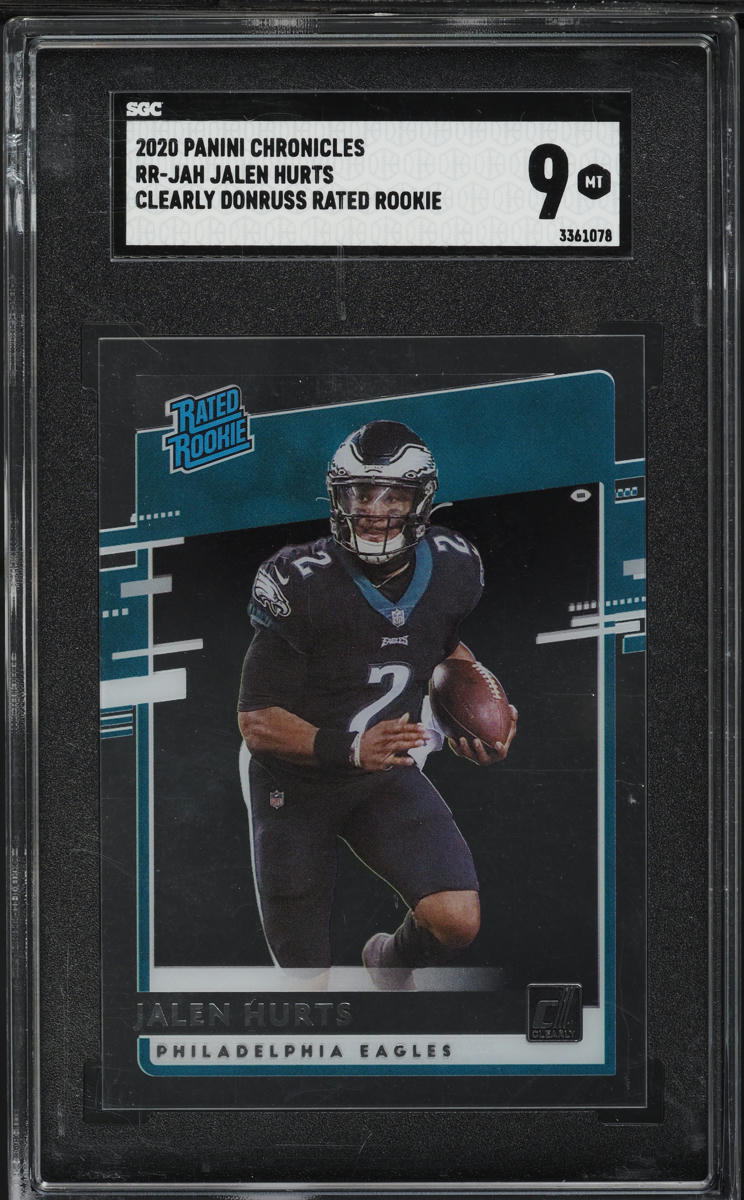 2020 Panini Chronicles Clearly Donruss Jalen Hurts ROOKIE #RR-JAH SGC 9 MINT