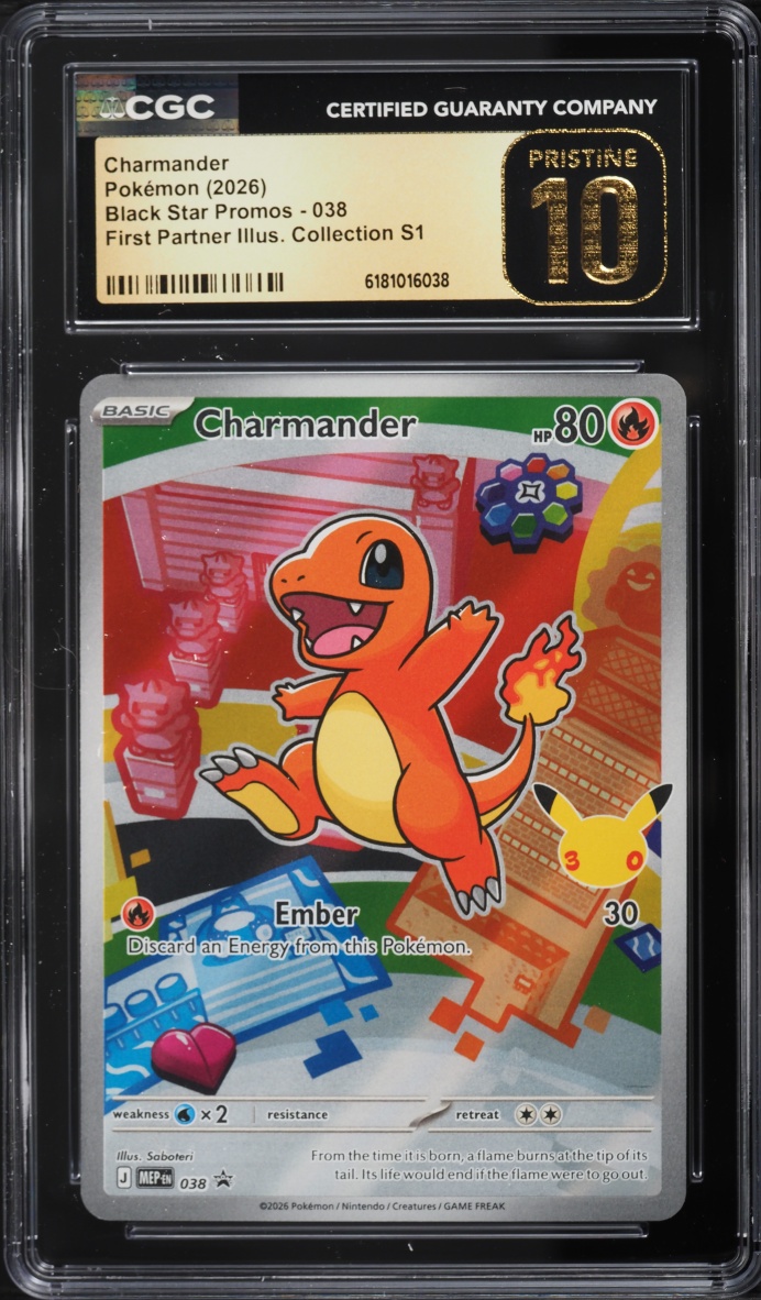 2026 Pokemon Mega Promo First Partner Illustration S1 Full Art Charmander #38 CGC 10 PRISTINE