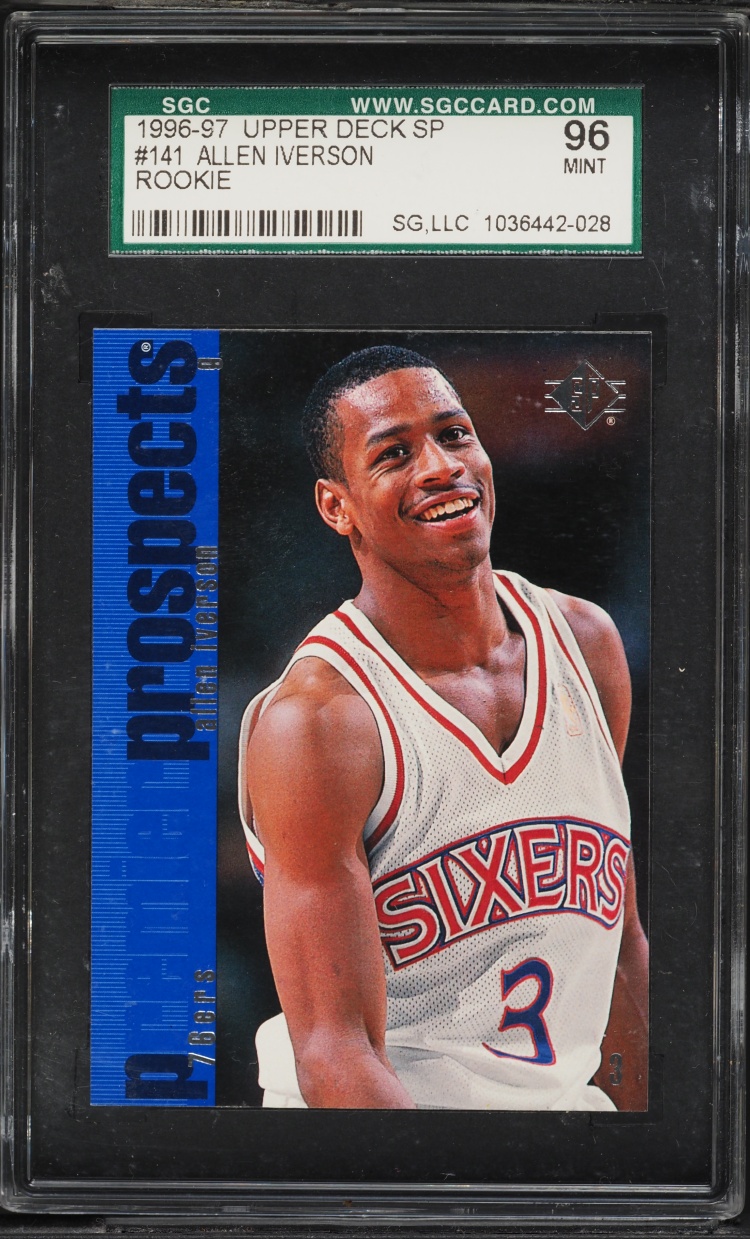 1996 SP Basketball Allen Iverson ROOKIE #141 SGC 9 MINT