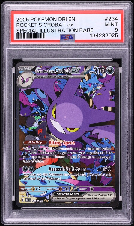 2025 Pokemon Scarlet & Violet Destined Rivals SIR Team Rocket's Crobat ex #234 PSA 9 MINT