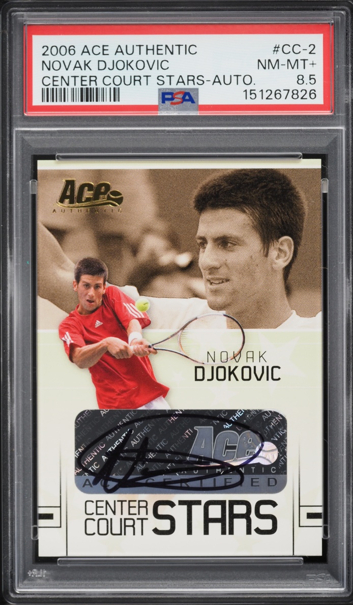 2006 Ace Authentic Center Court Stars Novak Djokovic ROOKIE AUTO #CC-2 PSA 8.5 NM-MT+