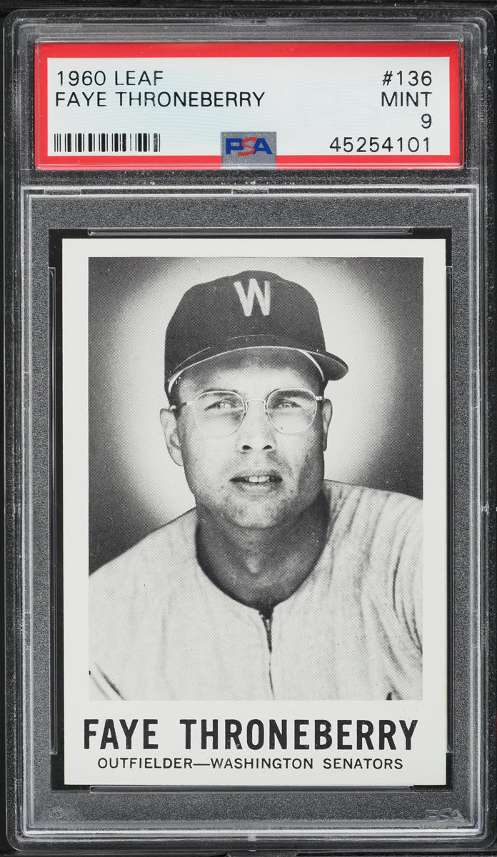 1960 Leaf Faye Throneberry #136 PSA 9 MINT