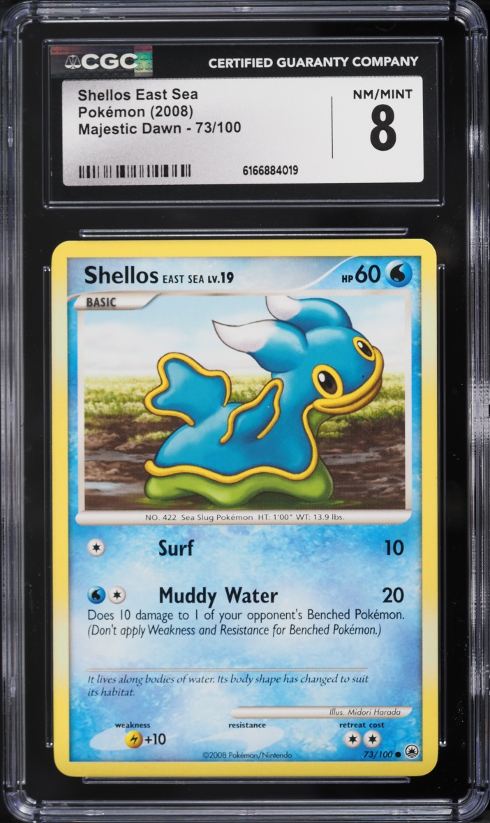 2008 Pokemon Diamond & Pearl Majestic Dawn Shellos East Sea #73 CGC 8 NM-MT