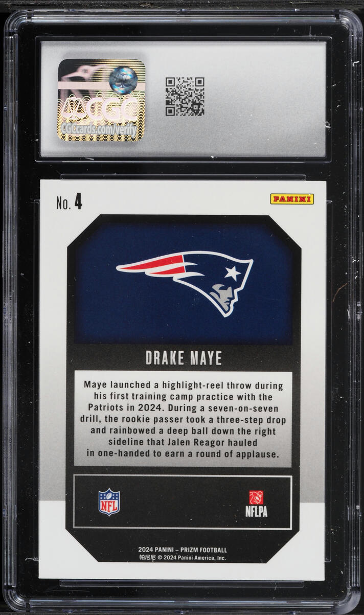 2024 Panini Prizm Emergent Drake Maye ROOKIE #4 CGC 9.5 MINT+