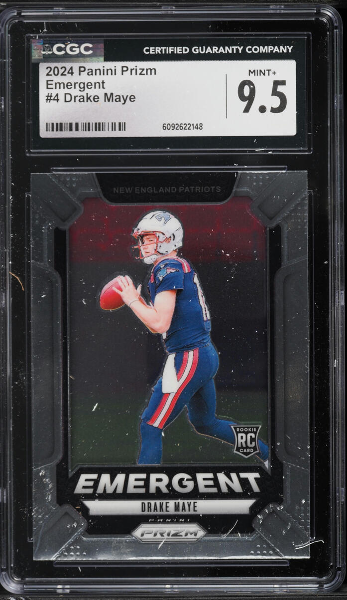 2024 Panini Prizm Emergent Drake Maye ROOKIE #4 CGC 9.5 MINT+