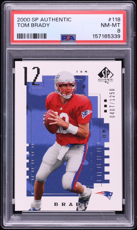 2000 SP Authentic Tom Brady ROOKIE /1250 #118 PSA 8 NM-MT