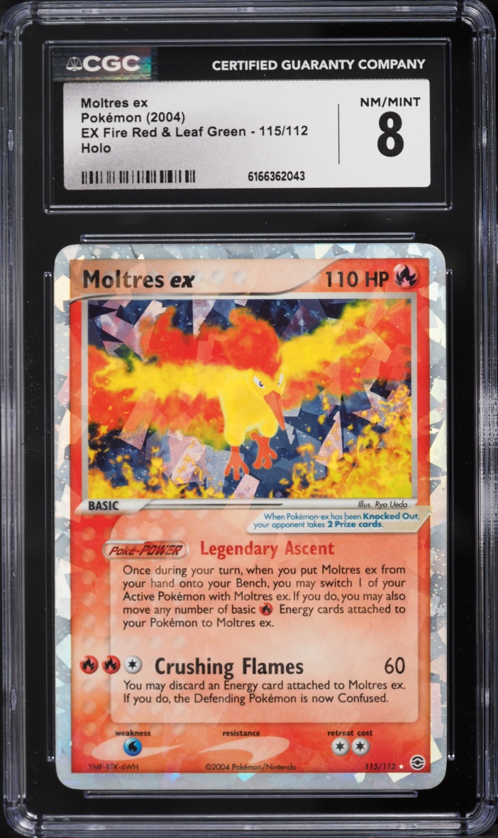 2004 Pokemon EX Fire Red & Leaf Green Holo Moltres Ex #115 CGC 8 NM-MT