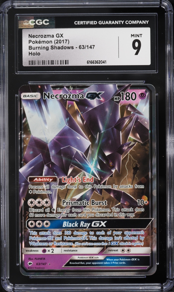 2017 Pokemon Sun & Moon Burning Shadows Holo Necrozma GX #63 CGC 9 MINT