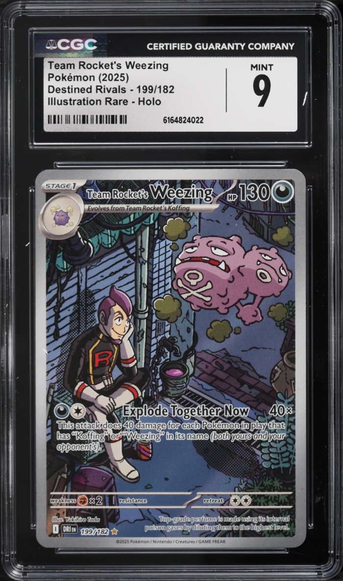 2025 Pokemon Destined Rivals IR Team Rocket's Weezing #199 CGC 9 MINT