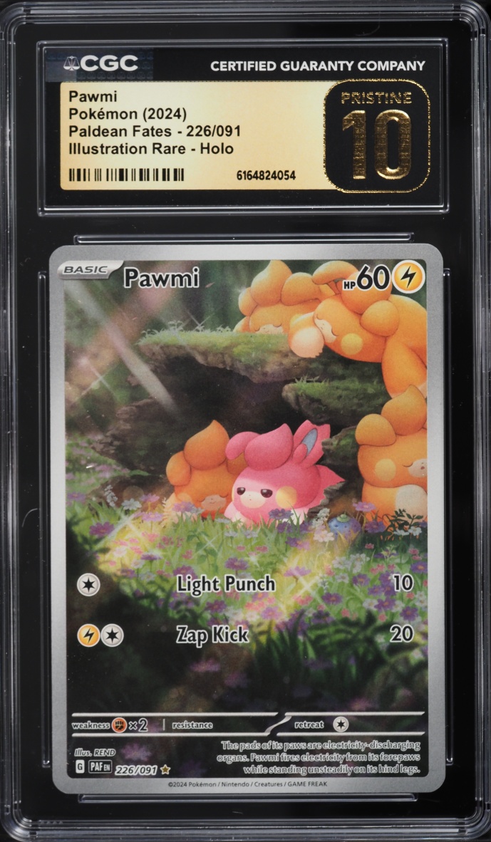 2024 Pokemon Scarlet & Violet Paldean Fates IR Pawmi #226 CGC 10 PRISTINE