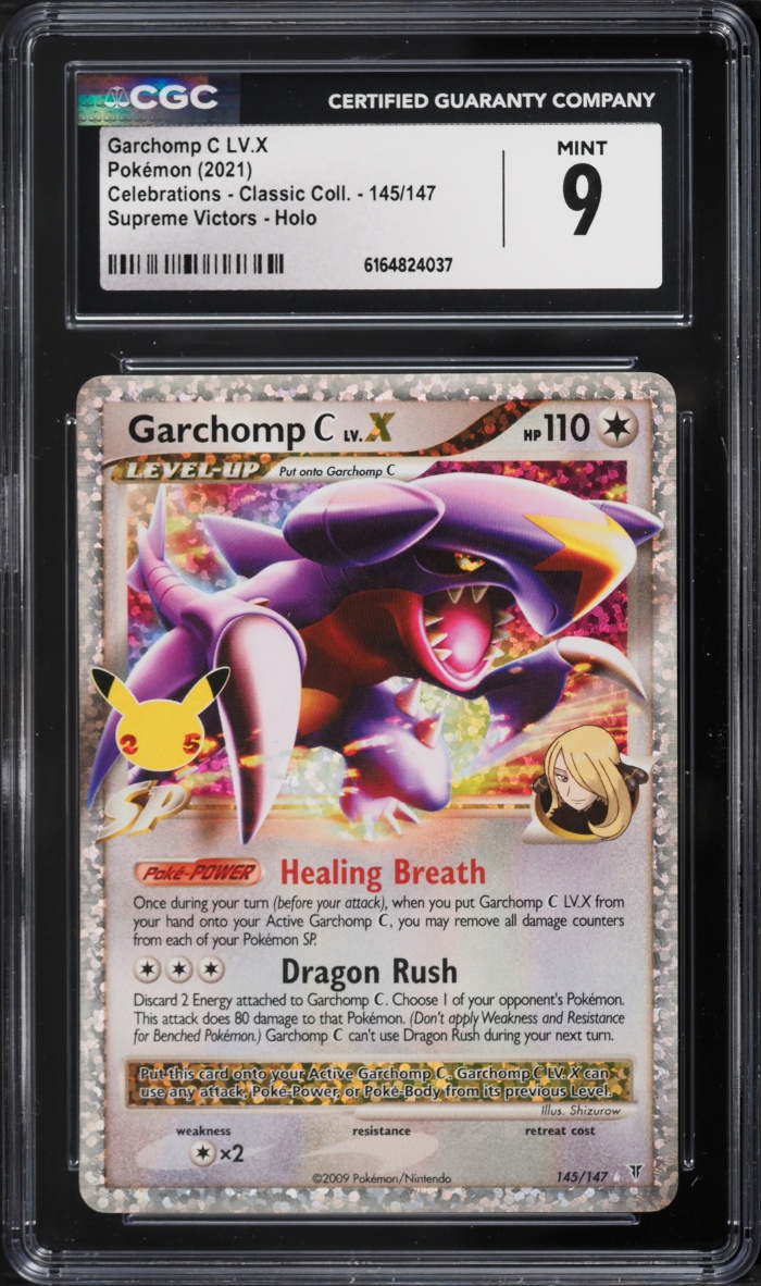 2021 Pokemon Sword & Shield Celebrations Classic Collection Holo Garchomp C Lv.X #145 CGC 9