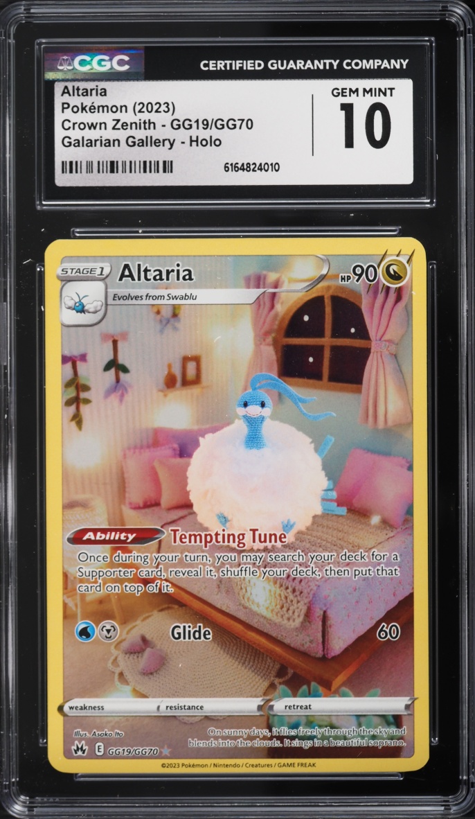 2023 Pokemon Sword & Shield Crown Zenith Full Art Altaria #GG19 CGC 10 GEM MINT