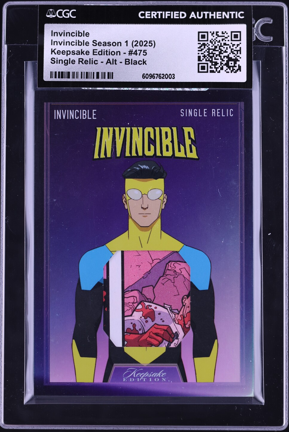 2025 Keepsake Edition Season 1 Alt Black Invincible RELIC #475 CGC AUTH ...