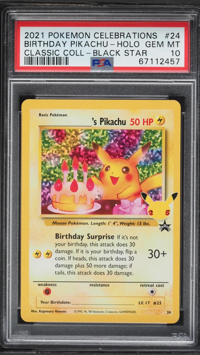 2021 Pokemon SWSH Promo Celebrations Classic Holo Birthday Pikachu #25 PSA 10 GEM MINT