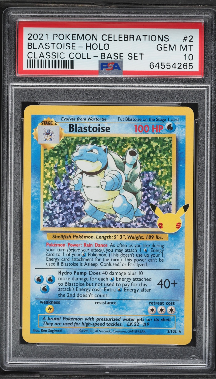 2021 Pokemon Sword & Shield Celebrations Classic Collection Holo Blastoise #2 PSA 10 GEM MINT