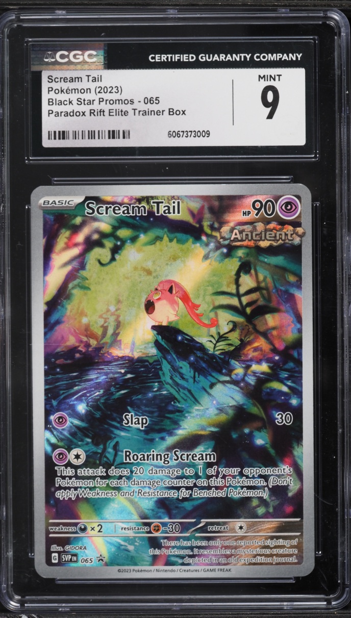 2023 Pokemon Scarlet & Violet Promo Paradox Rift ETB Full Art Scream Tail #65 CGC 9 MINT