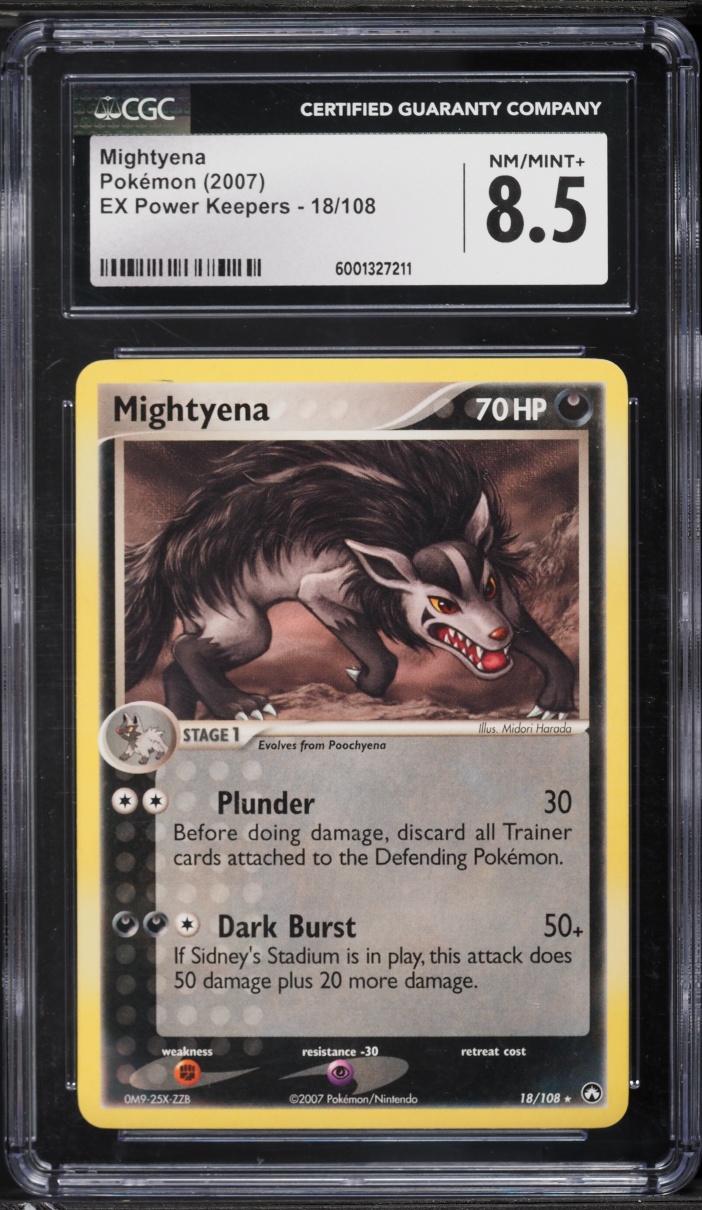 2007 Pokemon EX Power Keepers Mightyena #18 CGC 8.5 NM-MT+