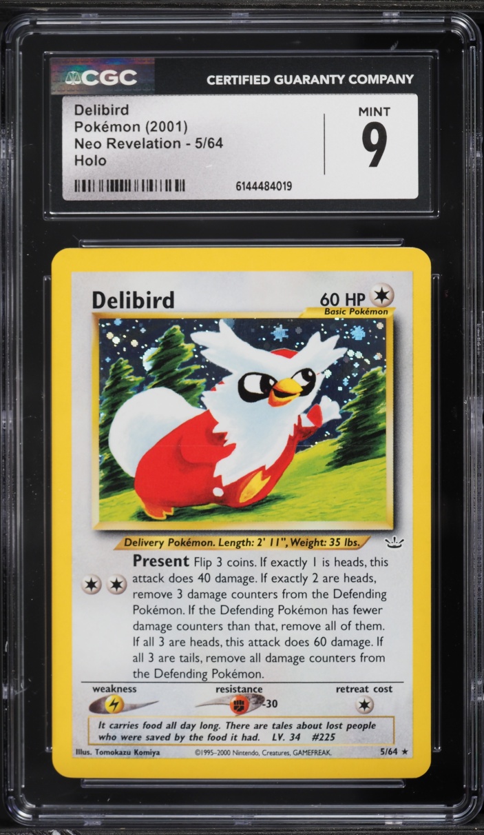 2001 Pokemon Neo Revelation Holo Delibird #5 CGC 9 MINT