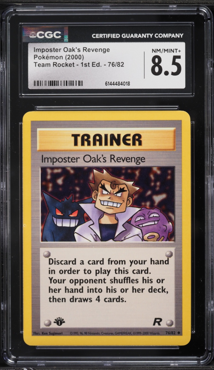 2000 Pokemon Team Rocket 1st Edition Imposter Oak's Revenge #76 CGC 8.5 NM-MT+