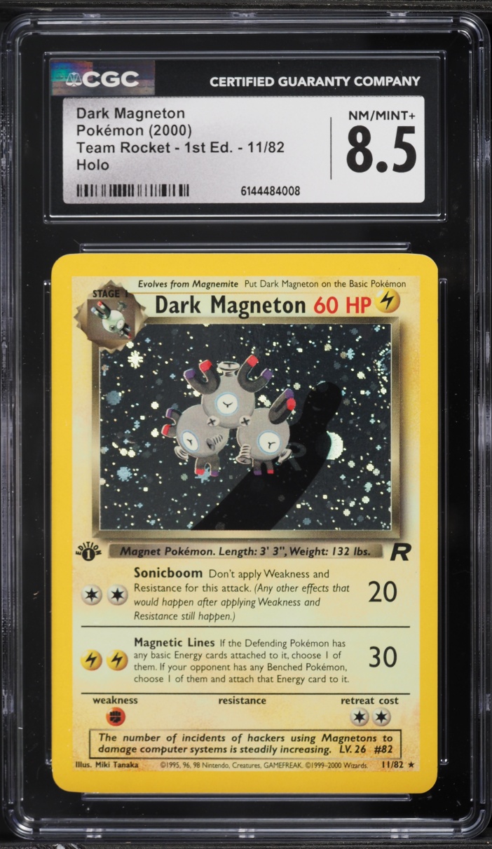 2000 Pokemon Team Rocket 1st Edition Holo Dark Magneton #11 CGC 8.5 NM-MT+