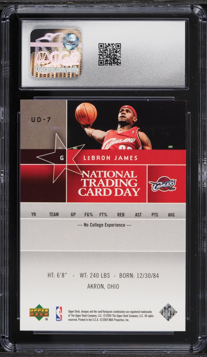 2004 Upper Deck National Trading Card Day LeBron James #UD-7 CGC 10 GEM MINT
