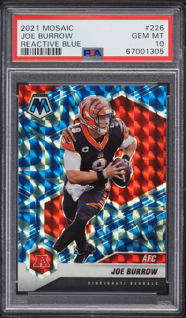 2021 Panini Mosaic Reactive Blue Joe Burrow #226 PSA 10 GEM MINT