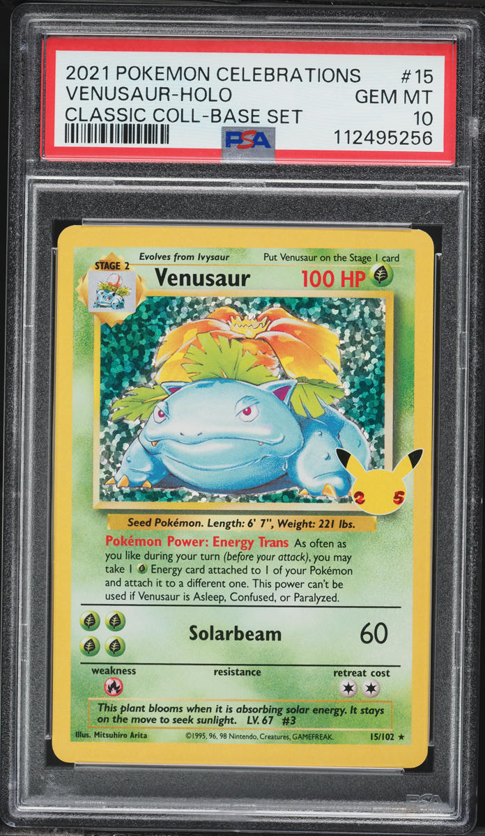 2021 Pokemon Sword & Shield Celebrations Classic Collection Holo Venusaur #15 PSA 10 GEM MINT