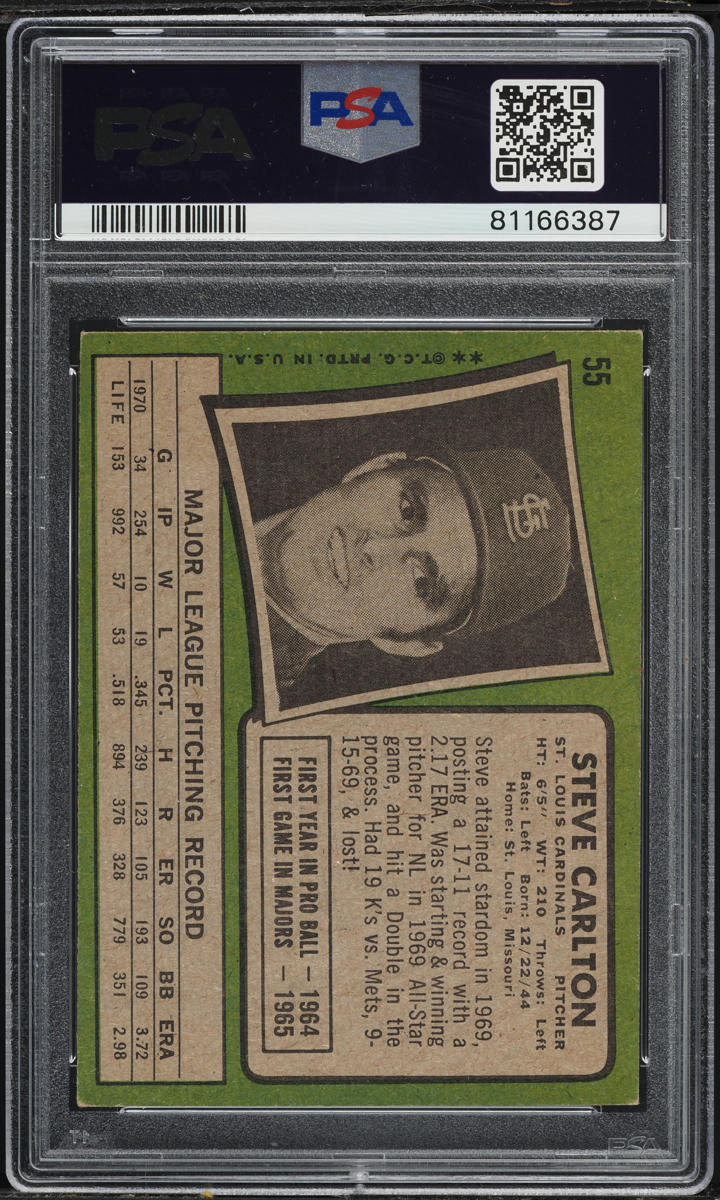 1971 Topps Steve Carlton #55 PSA 4 VGEX