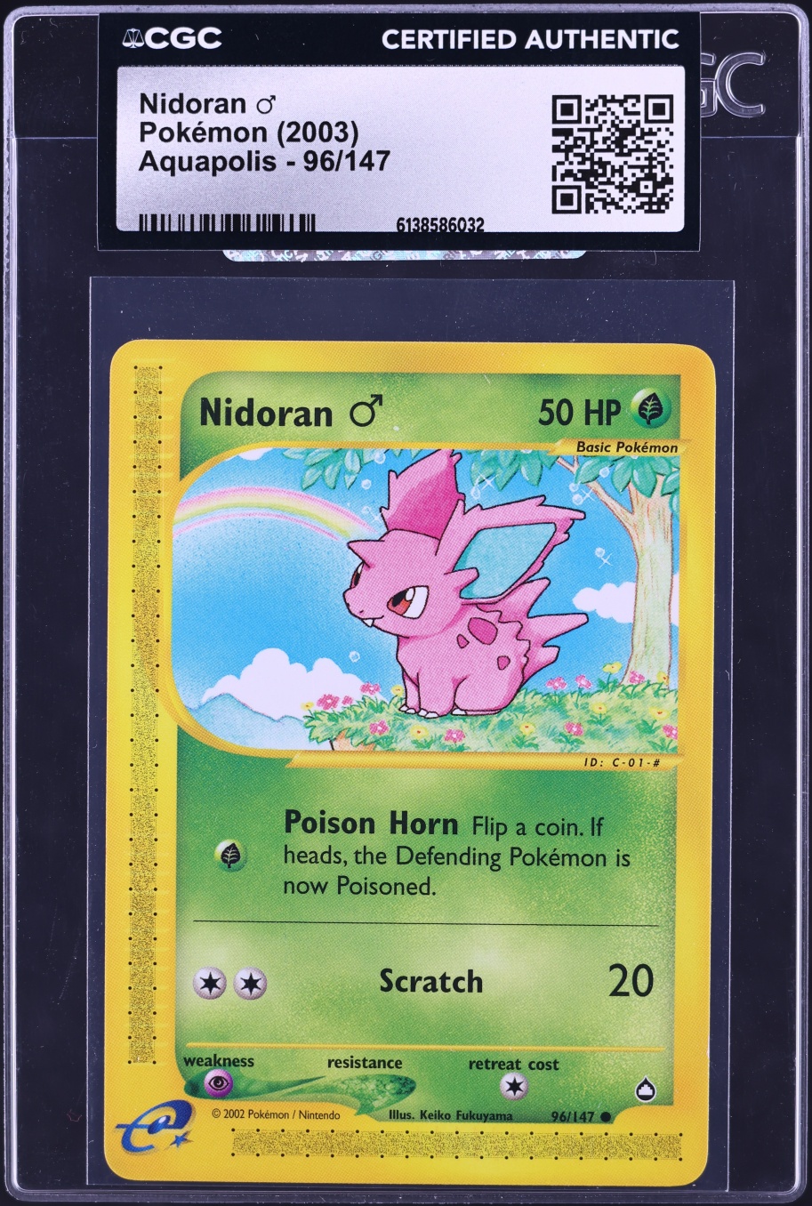 2003 Pokemon Aquapolis Nidoran #96 CGC AUTH