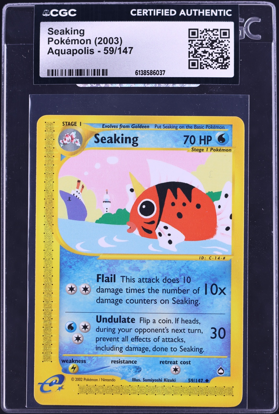 2003 Pokemon Aquapolis Seaking #59 CGC AUTH