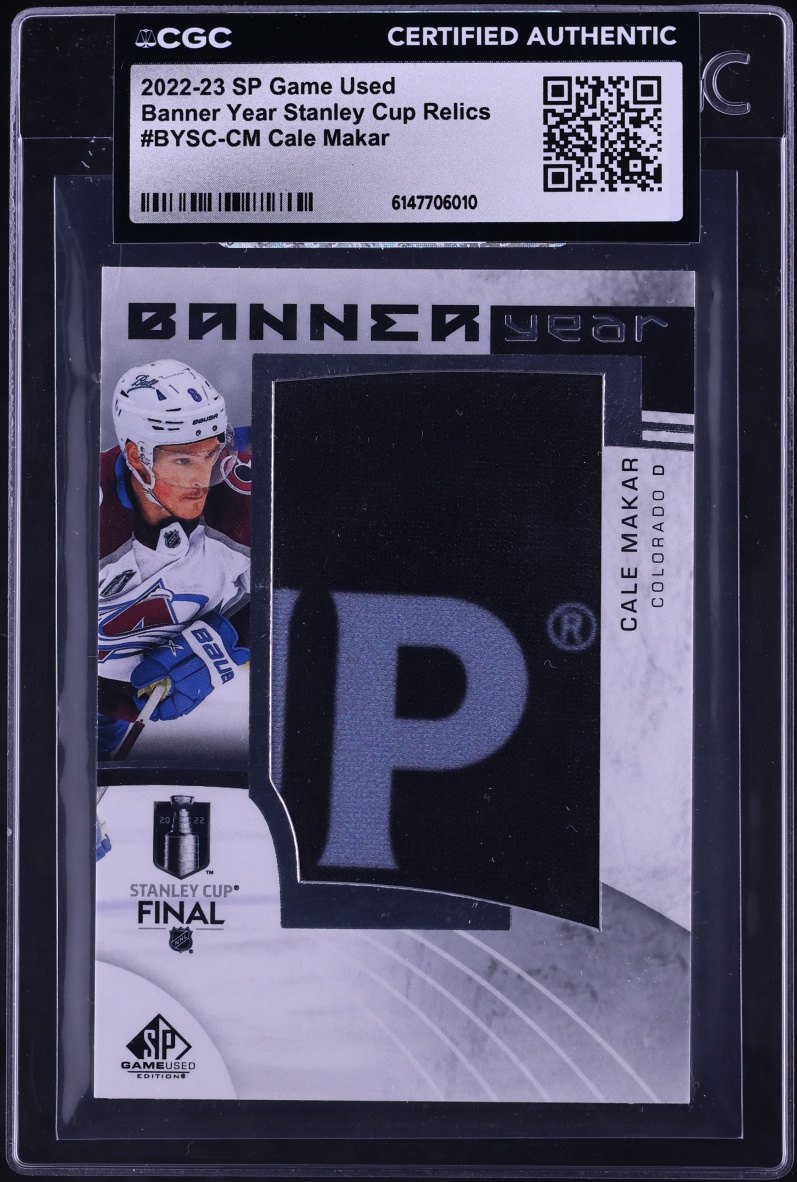 2022 SP Game Used Banner Year Stanley Cup Relics Cale Makar PATCH #BYSC-CM CGC AUTH