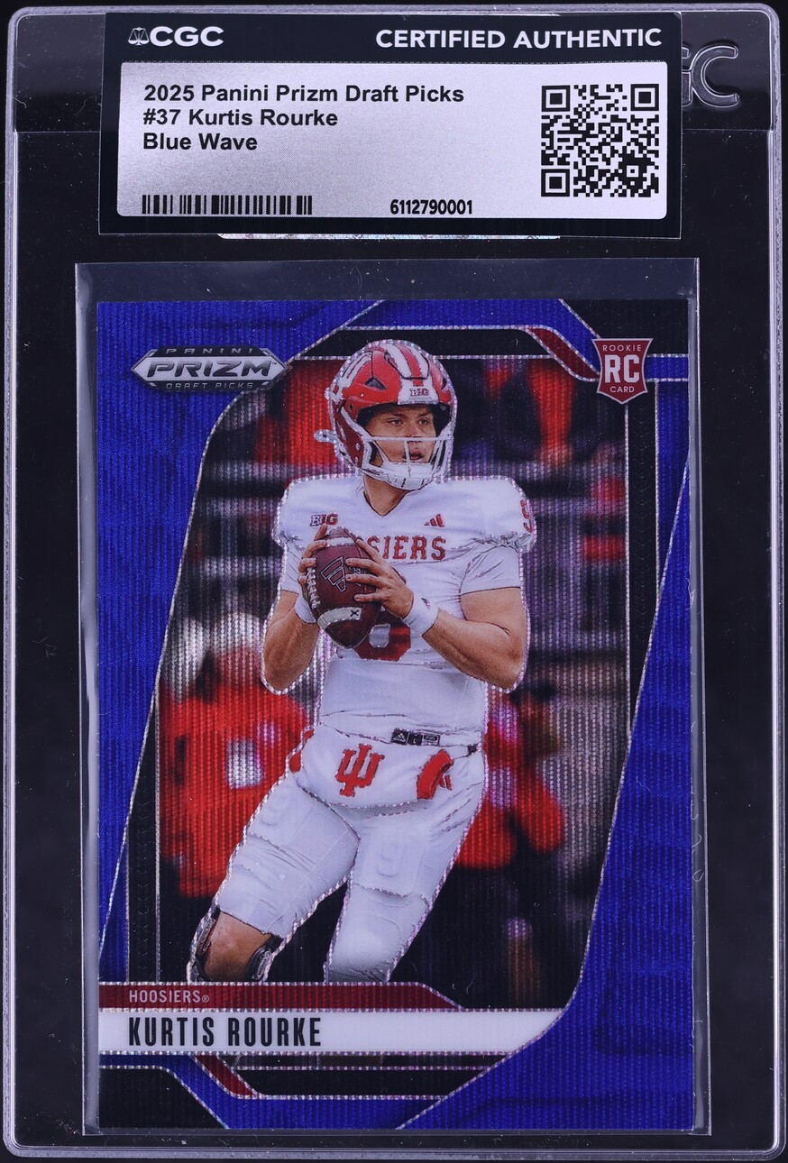 2025 Panini Prizm Draft Picks Blue Wave Kurtis Rourke ROOKIE /299 #37 ...
