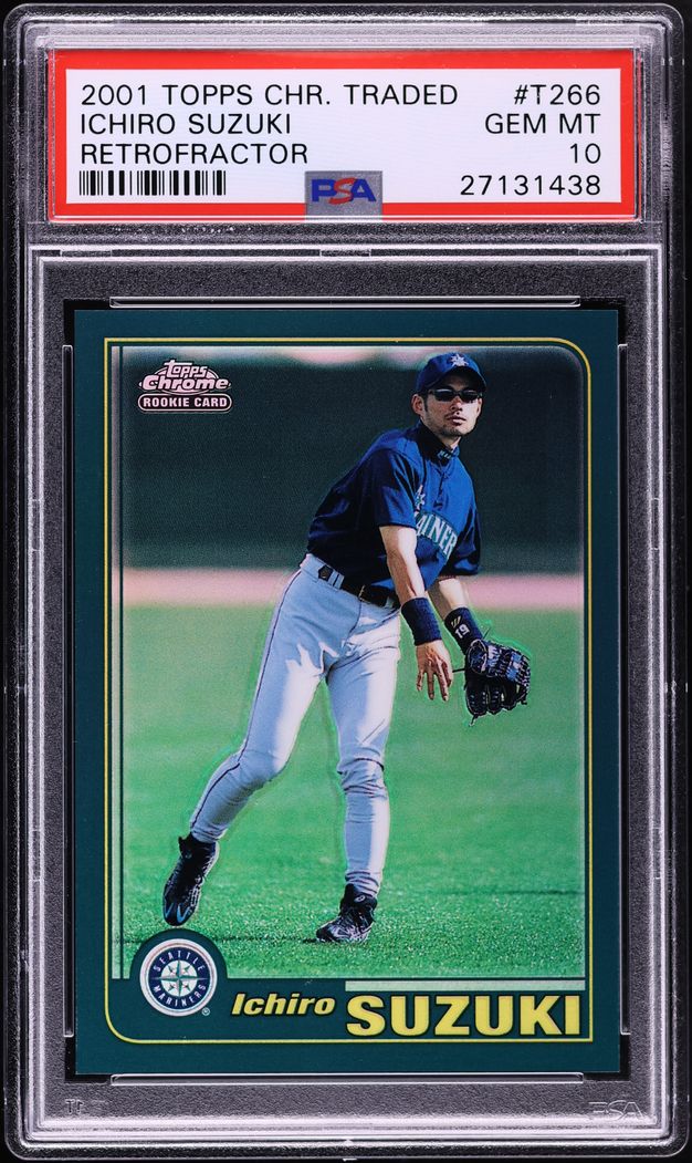 2001 Topps Chrome Traded Retrofractor Ichiro Suzuki ROOKIE #T266 PSA 10 GEM MINT