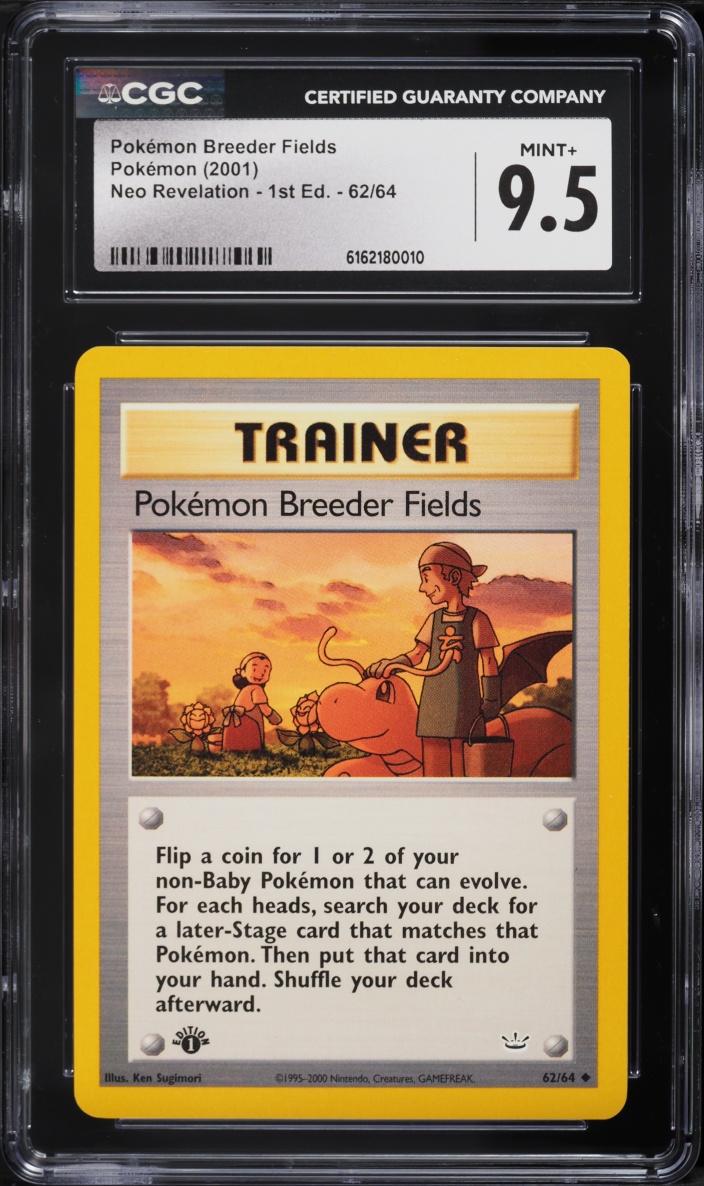 2001 Pokemon Neo Revelation 1st Edition Pokemon Breeder Fields #62 CGC 9.5 MINT+