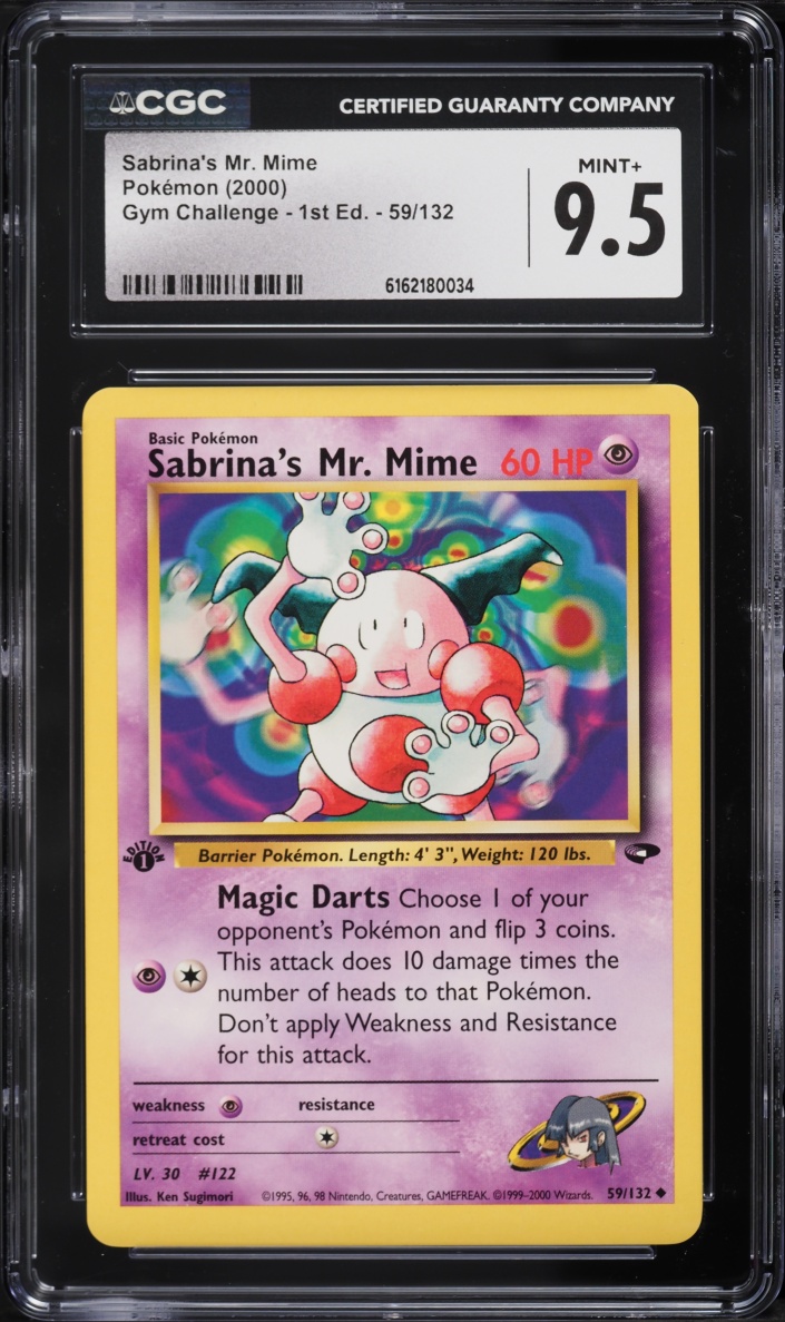 2000 Pokemon Gym Challenge 1st Edition Sabrina's Mr. Mime #59 CGC 9.5 MINT+