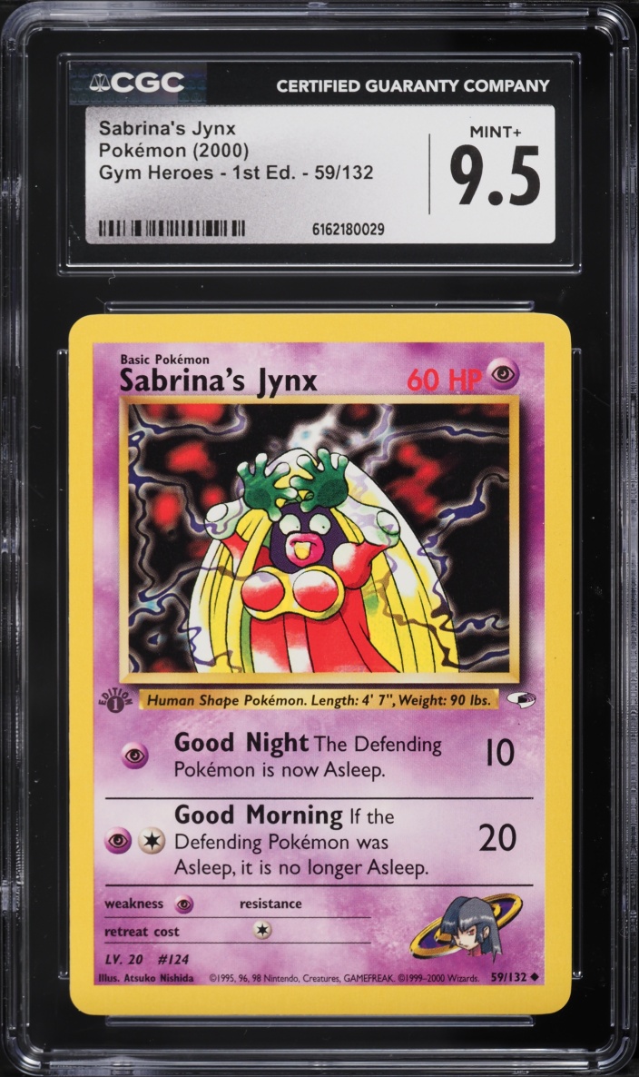2000 Pokemon Gym Heroes 1st Edition Sabrina's Jynx #59 CGC 9.5 MINT+
