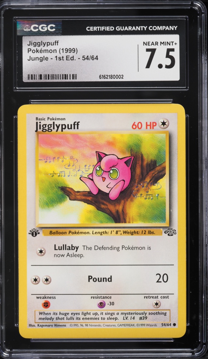 1999 Pokemon Jungle 1st Edition Jigglypuff #54 CGC 7.5 NRMT+