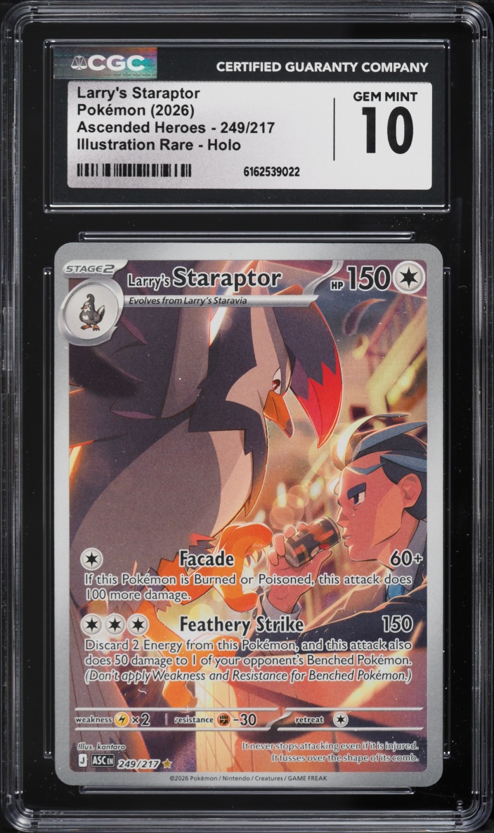 2026 Pokemon Mega Evolution Ascended Heroes IR Larry's Staraptor #249 CGC 10 GEM MINT