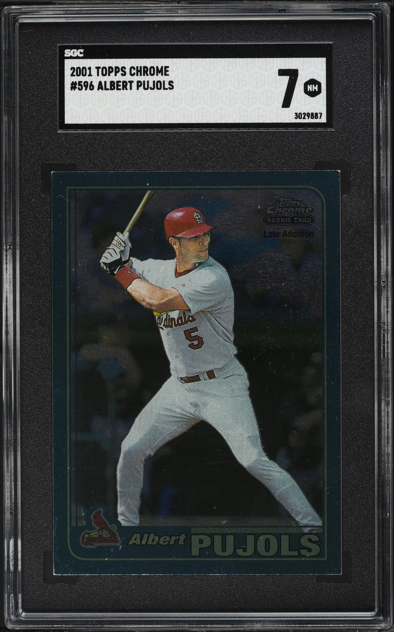 2001 Topps Chrome Albert Pujols ROOKIE #596 SGC 7 NRMT