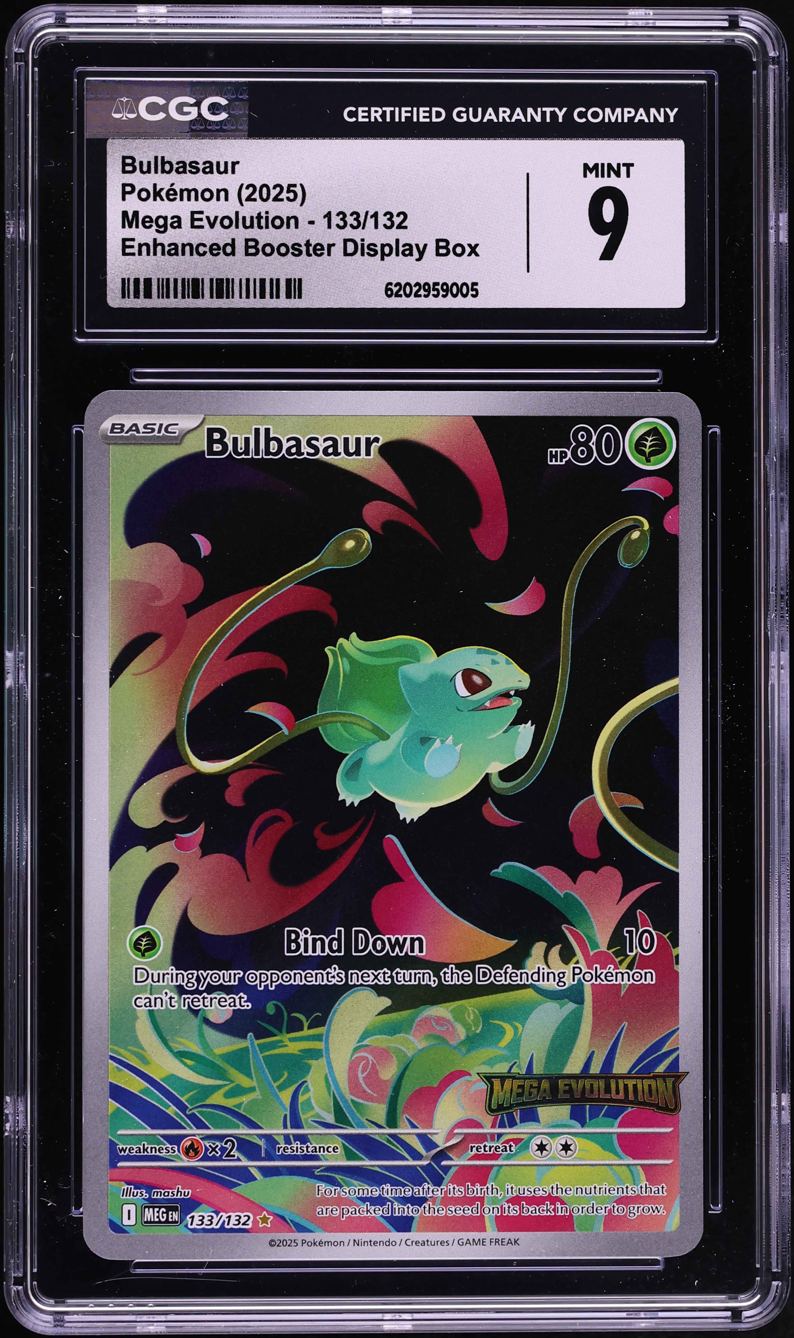 2025 Pokemon Mega Evolution Enhanced Booster Display Box IR Bulbasaur #133 CGC 9 MINT