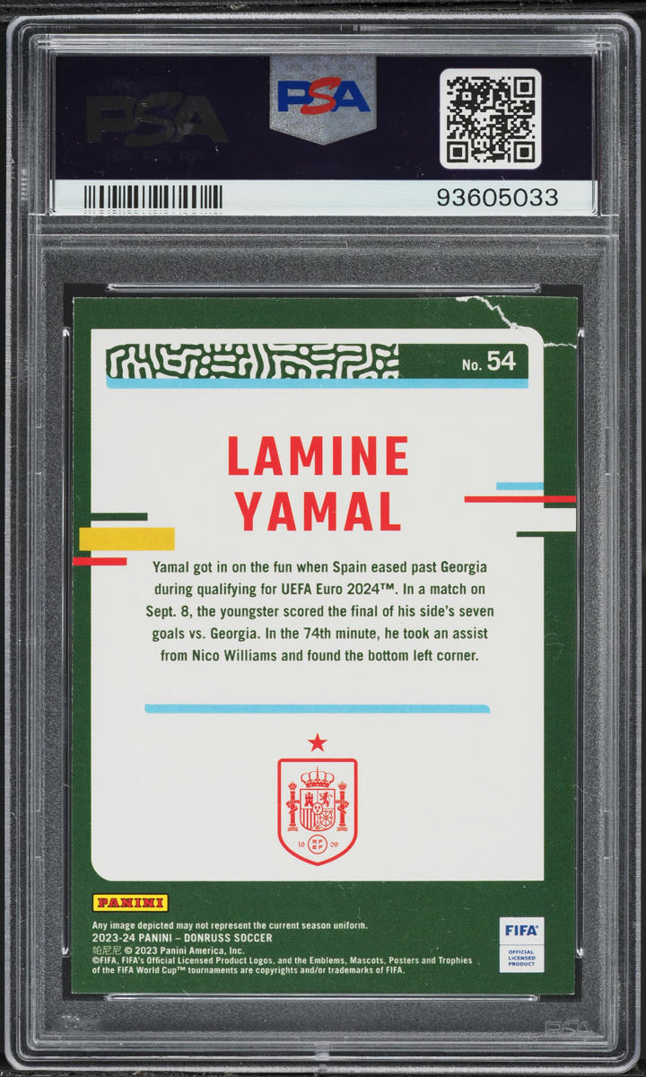 2023 Donruss FIFA Silver Lamine Yamal ROOKIE #54 PSA 2 GD