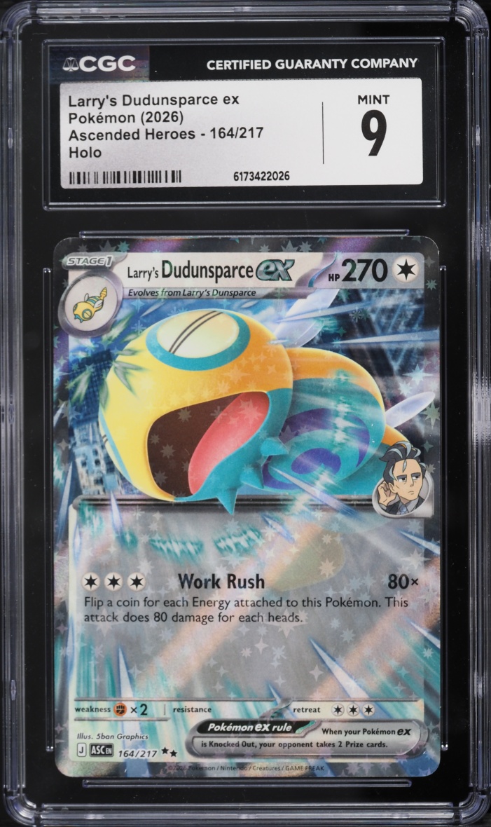 2026 Pokemon Mega Evolution Ascended Heroes Holo Larry's Dudunsparce Ex #164 CGC 9 MINT