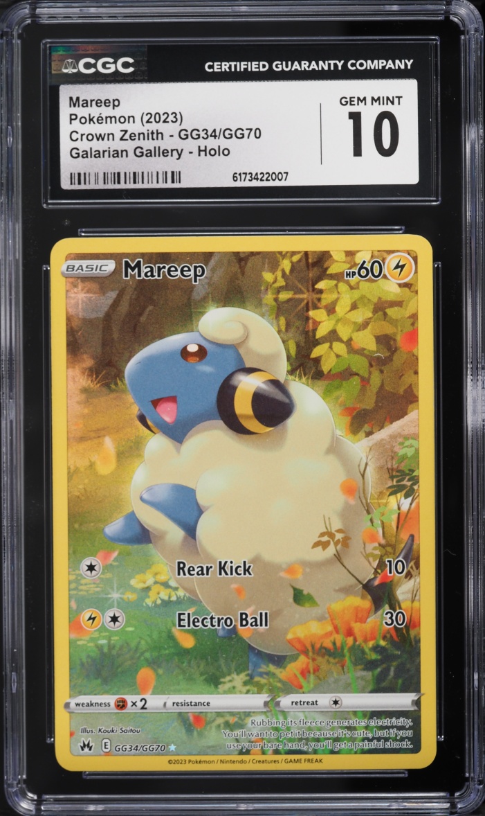 2023 Pokemon Sword & Shield Crown Zenith Galarian Gallery Full Art Mareep #GG34 CGC 10 GEM MINT
