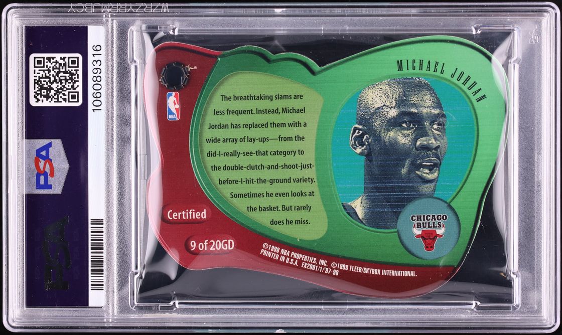 1997 Skybox E-X2001 Gravity Denied Die-Cut Michael Jordan #9 PSA 7 NRMT