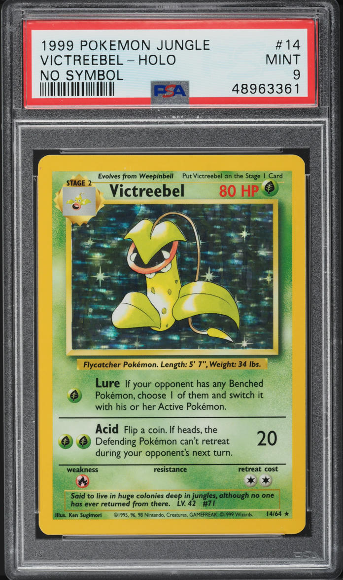 1999 Pokemon Jungle No Symbol Holo Victreebel #14 PSA 9 MINT