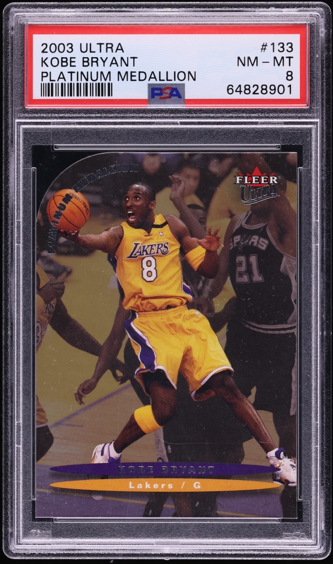 2003 Ultra Platinum Medallion Die-Cut Kobe Bryant /100 #133 PSA 8 NM-MT