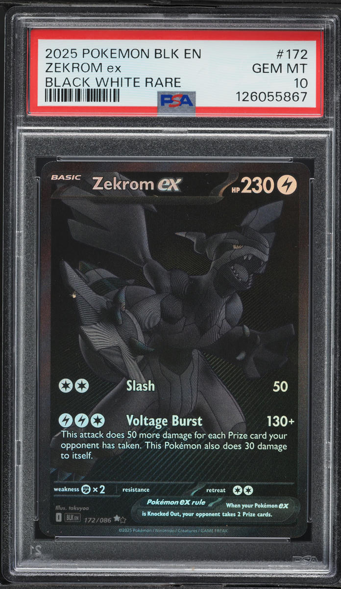 2025 Pokemon Scarlet & Violet Black Bolt BWR Zekrom ex #172 PSA 10 GEM MINT