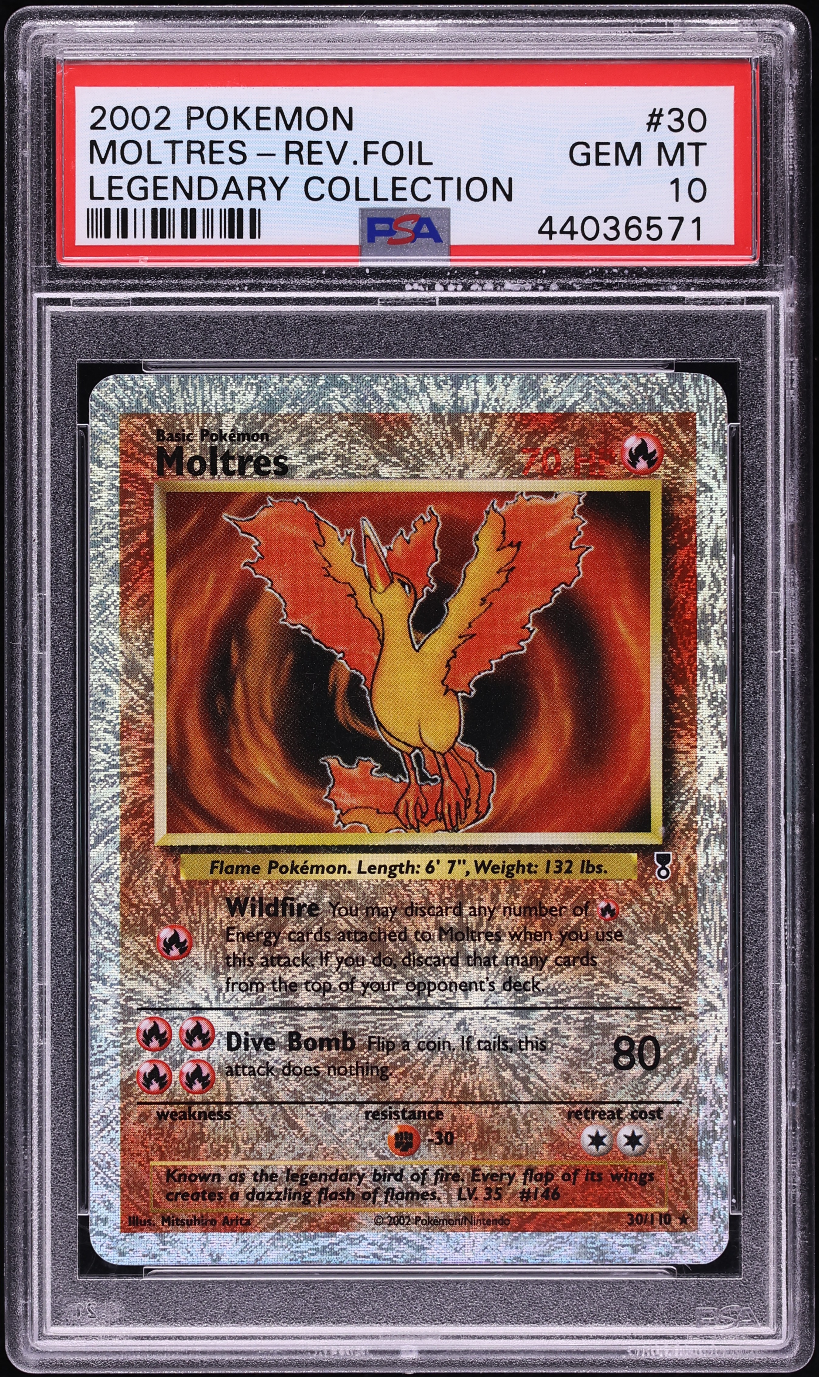 2002 Pokemon Legendary Collection Reverse Holo Moltres #30 PSA 10 GEM MINT