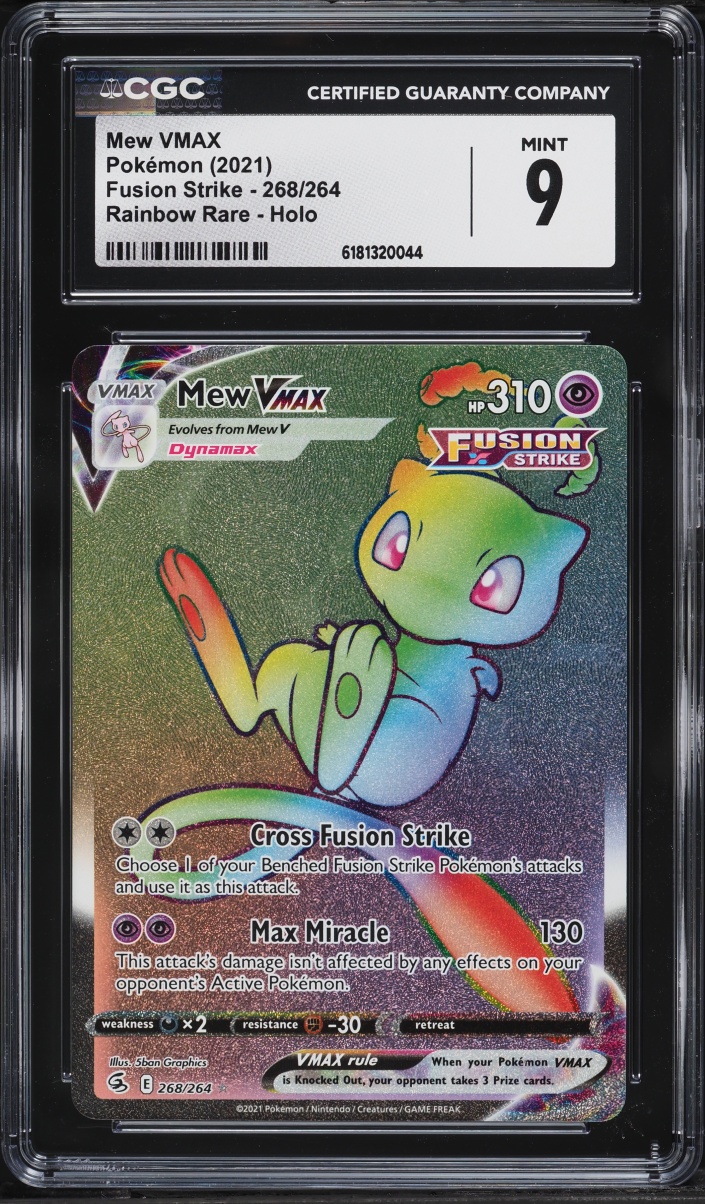 2021 Pokemon Sword & Shield Fusion Strike Rainbow Rare Mew VMAX #268 CGC 9 MINT
