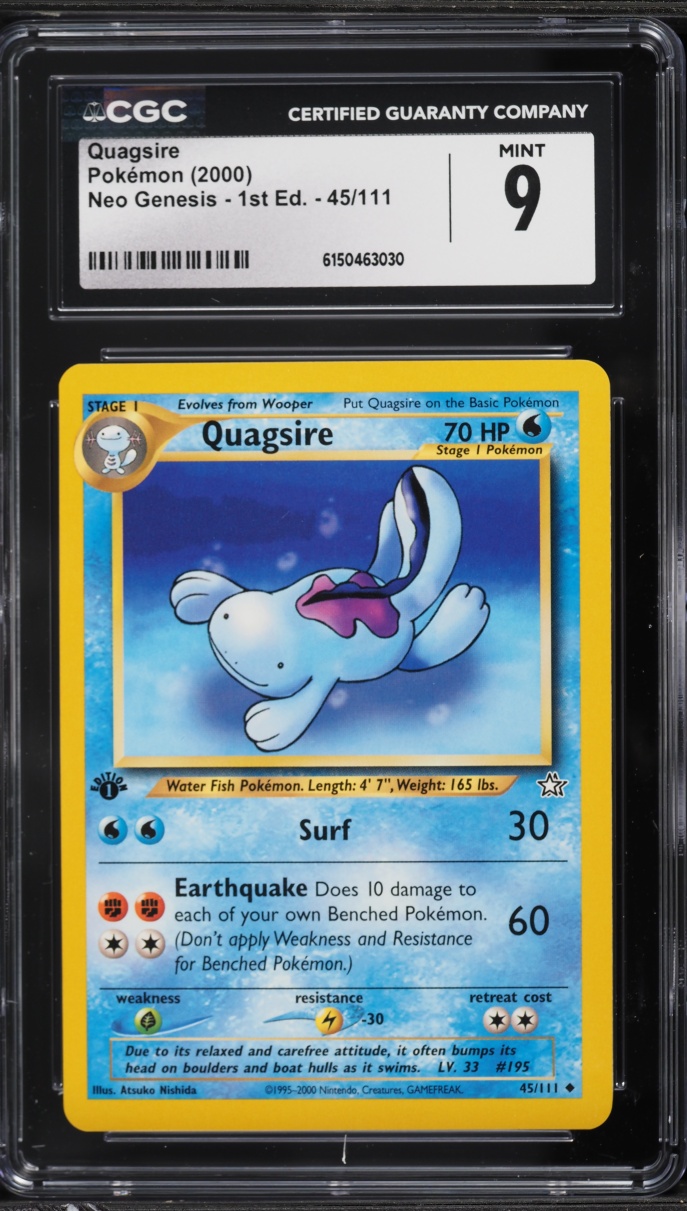 2000 Pokemon Neo Genesis 1st Edition Quagsire #45 CGC 9 MINT